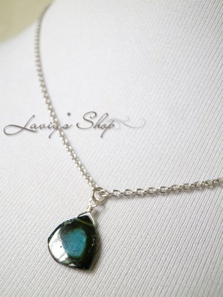 画像8: ブルー×グリーントルマリンスライスの1粒ネックレス (8)