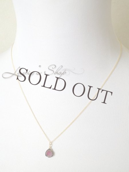 画像9: ウォーターメロントルマリンスライスの1粒ネックレス(ルべライト) (9)