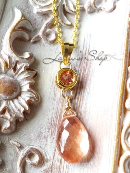 画像6: サンセットオレンジサファイアとオレゴンサンストーンのネックレス (6)