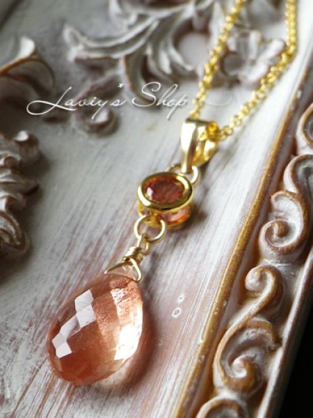 画像7: サンセットオレンジサファイアとオレゴンサンストーンのネックレス (7)