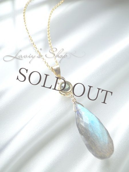 画像5: ブルーグリーンサファイアとラブラドライトのネックレス (5)