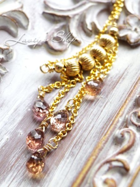 画像6: 非加熱/オータムカラーサファイアのフリンジネックレス (6)