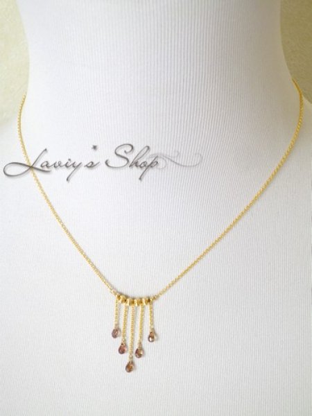 画像8: 非加熱/オータムカラーサファイアのフリンジネックレス (8)