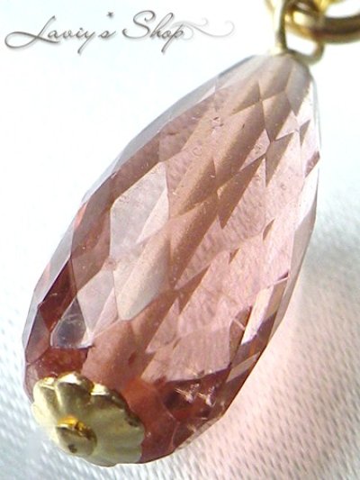 画像2: 宝石トルマリンブリオレットの1粒ネックレス(ロゼ)