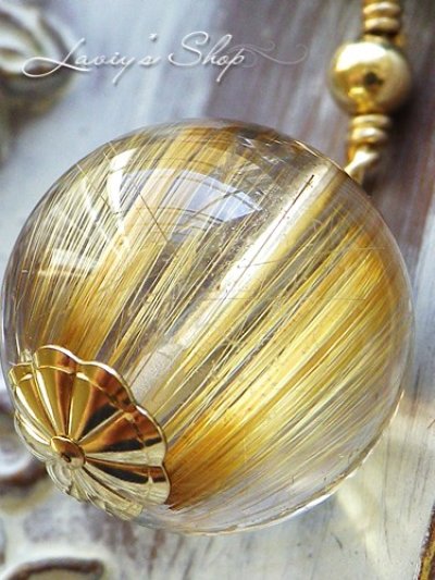 画像1: 大珠ゴールデンルチルとインディコライトのデザインネックレス