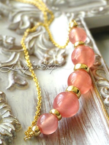 画像6: SAグレード！計10ct.アルゼンチン産インカローズのUラインネックレス (6)