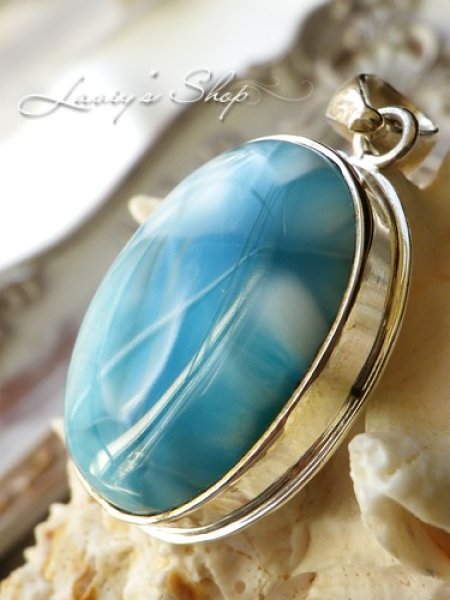 画像2: 大特価！高品質ラリマールのペンダントトップ(18,6g) (2)