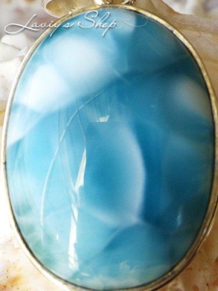 画像3: 大特価！高品質ラリマールのペンダントトップ(18,6g) (3)