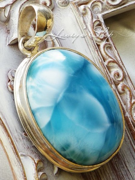 画像4: 大特価！高品質ラリマールのペンダントトップ(18,6g) (4)