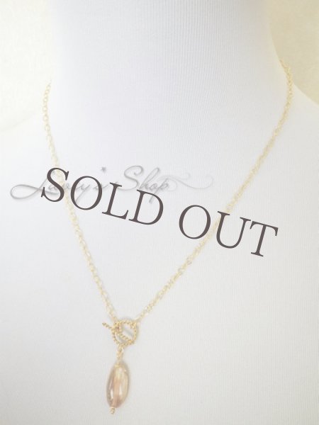 画像10: 大粒オレゴンサンストーンのスタイリッシュデザインネックレス (10)