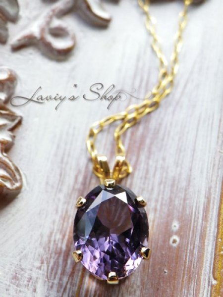 画像5: 宝石パープルカラースピネルの1粒ネックレス (5)