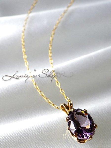 画像4: 宝石パープルカラースピネルの1粒ネックレス (4)