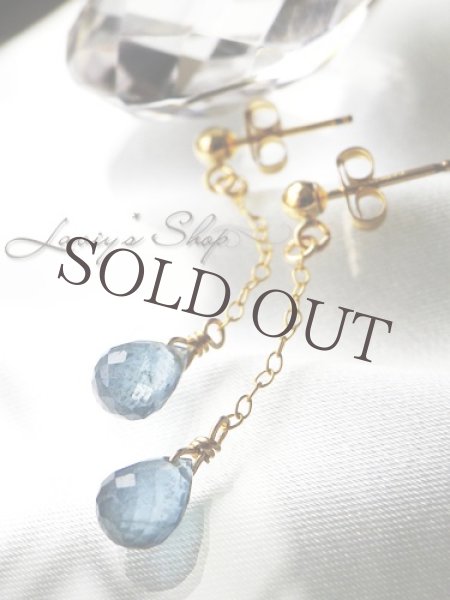 画像2: サンタマリアアクアマリンブリオレットのチェーンピアス (2)