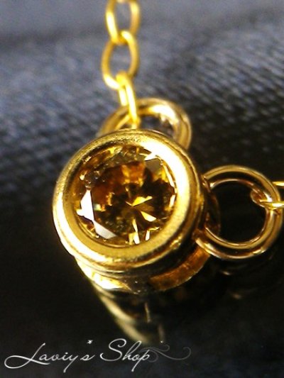 画像1: 特価！SI-1イエローダイヤモンドのプチネックレス(Fancy Orange Yellow)
