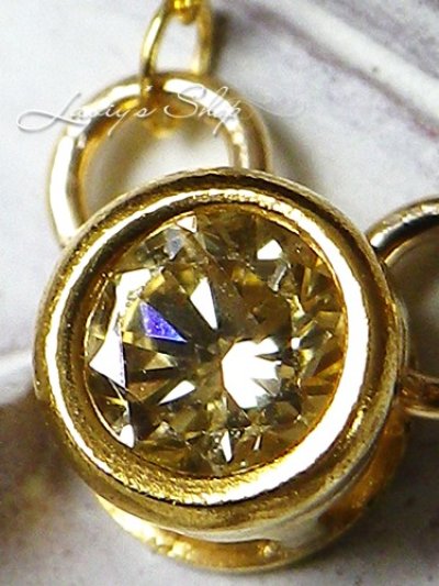 画像1: 特価！SI-1イエローダイヤモンドのプチネックレス(LightYellow)