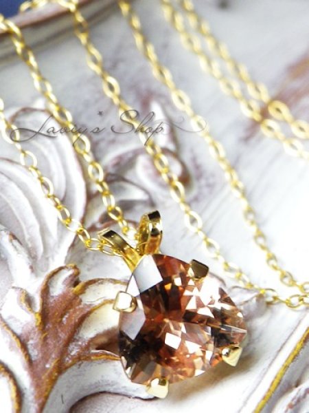 画像8: トリリオンカットオレゴンサンストーンの1粒ネックレス (8)