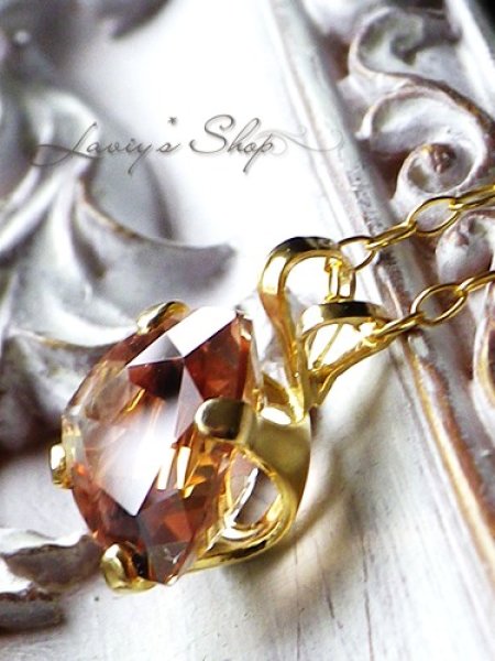 画像7: トリリオンカットオレゴンサンストーンの1粒ネックレス (7)