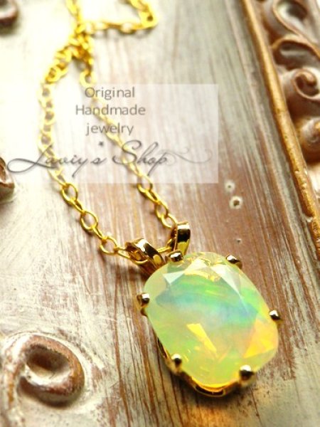 画像7: エチオピアンオパールの1粒ネックレス(REC) (7)