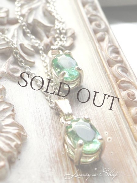 画像4: 非処理/Silver925ザンビア産宝石エメラルドの1粒ネックレス (4)