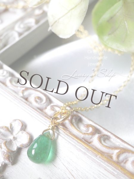 画像5: コロンビア産エメラルドドロップの1粒ネックレス (5)