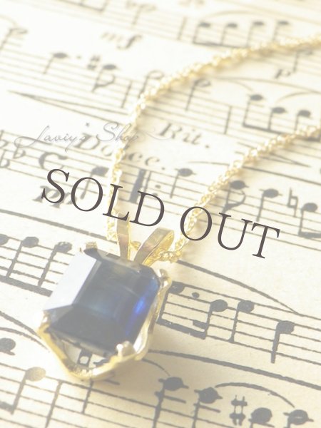 画像4: 濃紺！宝石エメラルドカットカイヤナイトの1粒ネックレス (4)