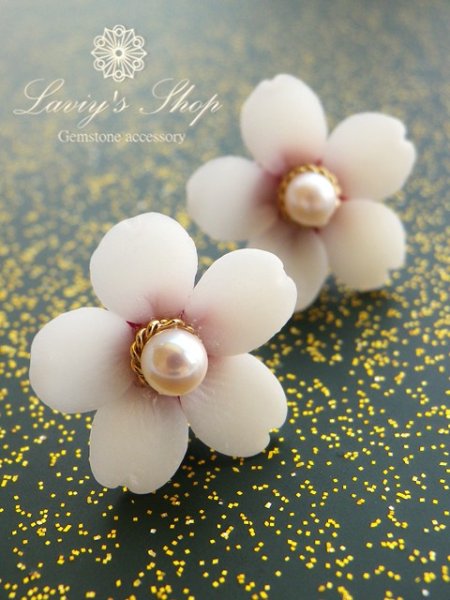 画像3: 『桜ものがたり』ベビーアコヤと桜のスタッドピアス (3)