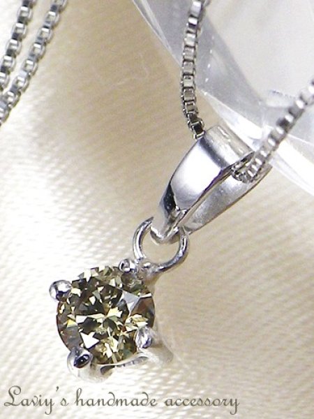 画像3: K14WG/シャンパンカラーダイヤモンドのペンダントトップ (3)