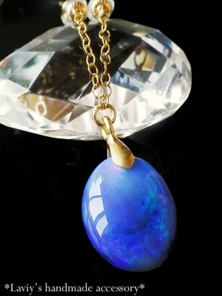 画像2: 大粒ブラックオパールのデザインチェーンNK (2)