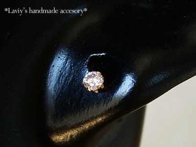画像3: 計0,15ct.！K14ピンクダイヤモンドのスタッドピアス