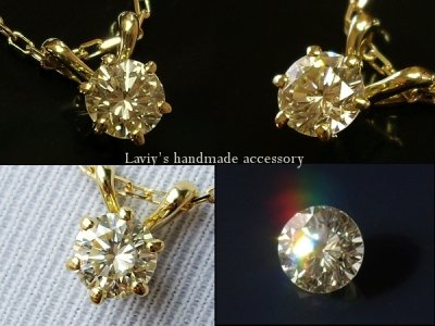 画像1: K18/VSの輝き！ブリリアントダイヤモンドの1粒ネックレス
